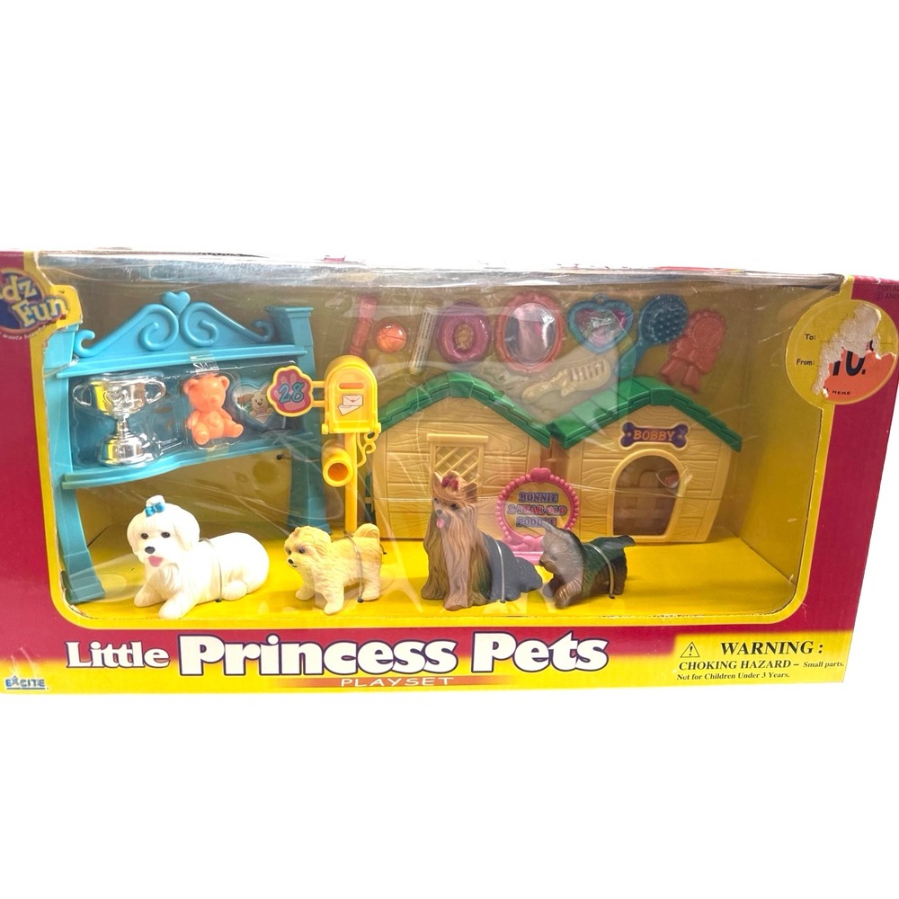Vintage‎ Little Princess Pets Playset Kidz Fun Dogs Pony Accessories NIB Boxed